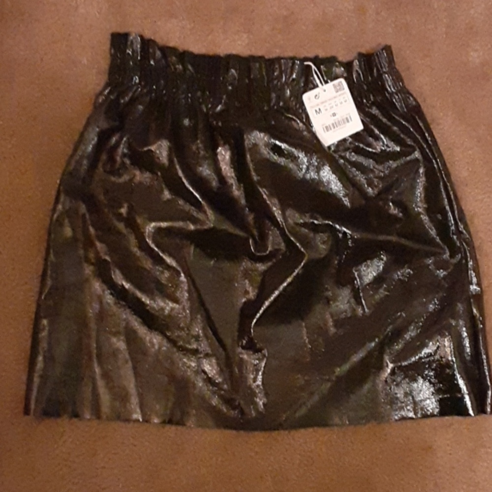Zara Faux Leather black skirt